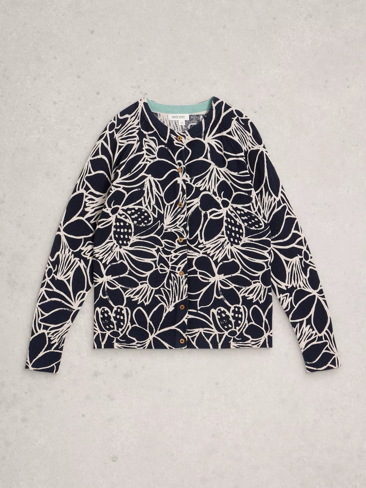Lulu Print Cardigan - Lightweight long-sleeve organic cotton knit