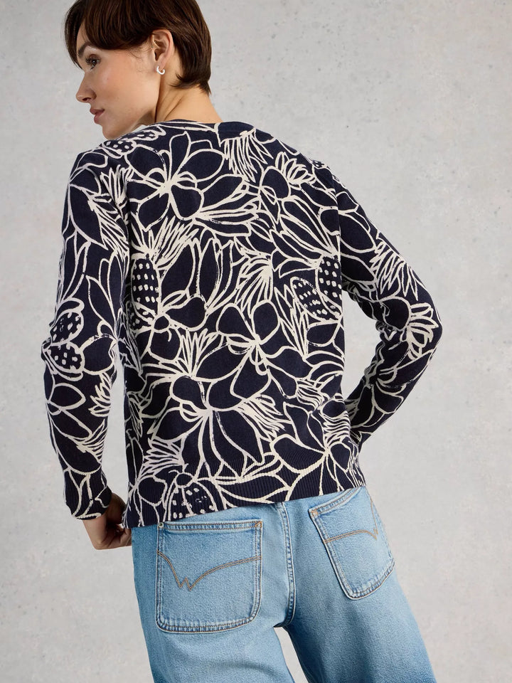 Lulu Print Cardigan - Lightweight long-sleeve organic cotton knit