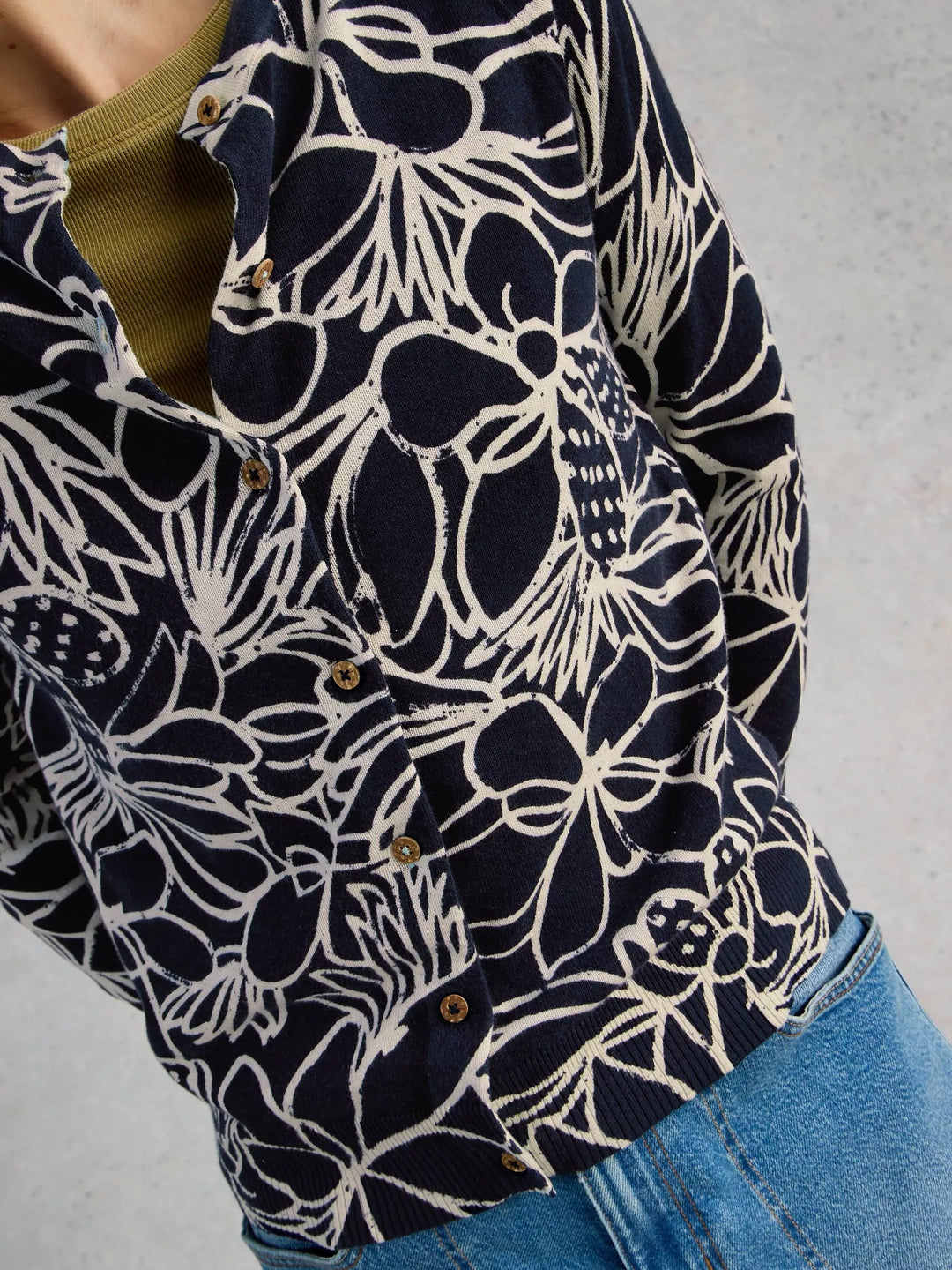 Lulu Print Cardigan - Lightweight long-sleeve organic cotton knit