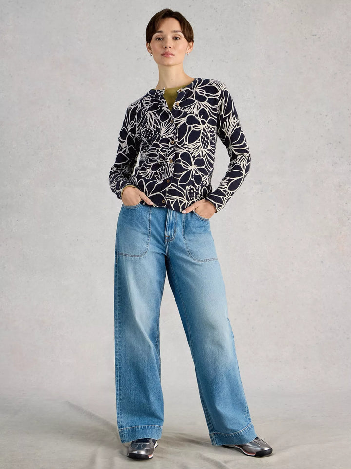 Lulu Print Cardigan - Lightweight long-sleeve organic cotton knit