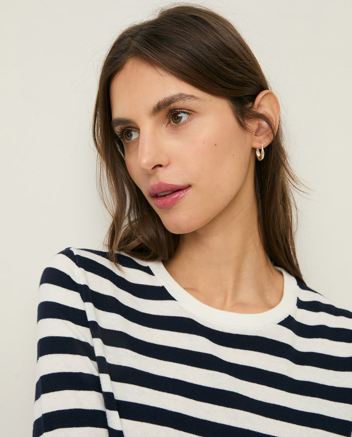 Striped sweater - Organic cotton and fine knit