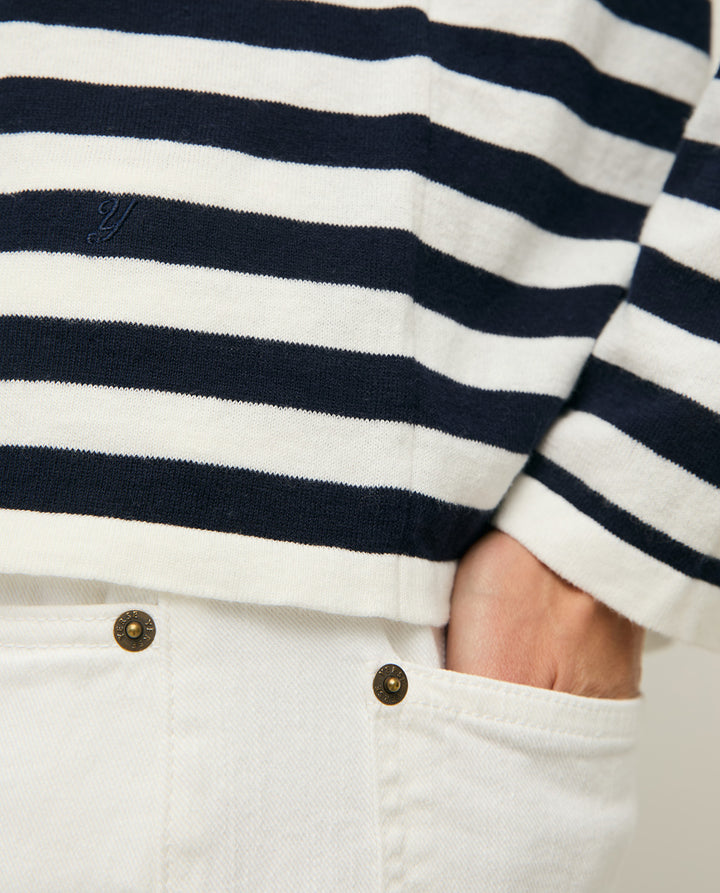 Striped sweater - Organic cotton and fine knit