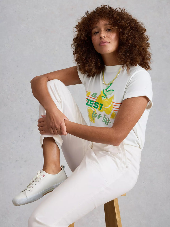 Pantalon longueur cheville - Extensible en coton biologique et lin