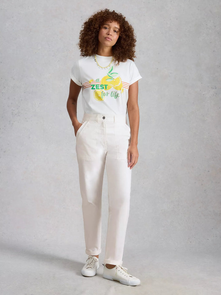 Pantalon longueur cheville - Extensible en coton biologique et lin