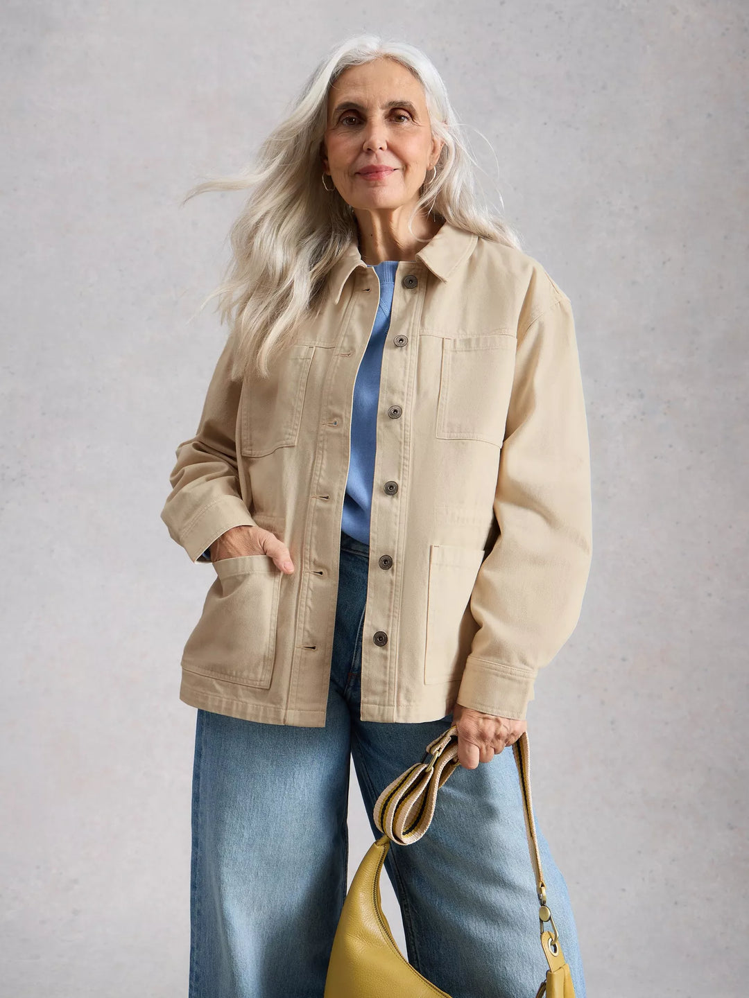 Veste en denim utilitaire Luna - Blouson ajustable en coton biologique