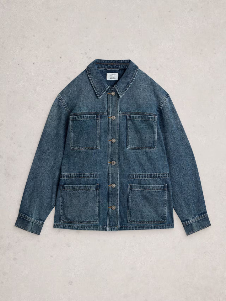 Veste en denim utilitaire Luna - Blouson ajustable en coton biologique