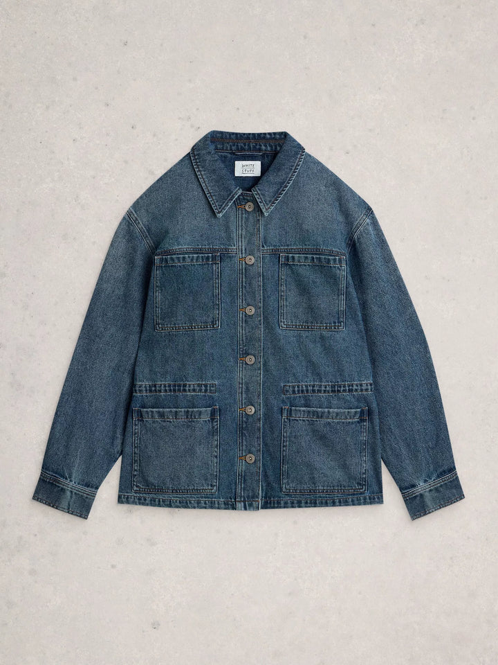 Veste en denim utilitaire Luna - Blouson ajustable en coton biologique