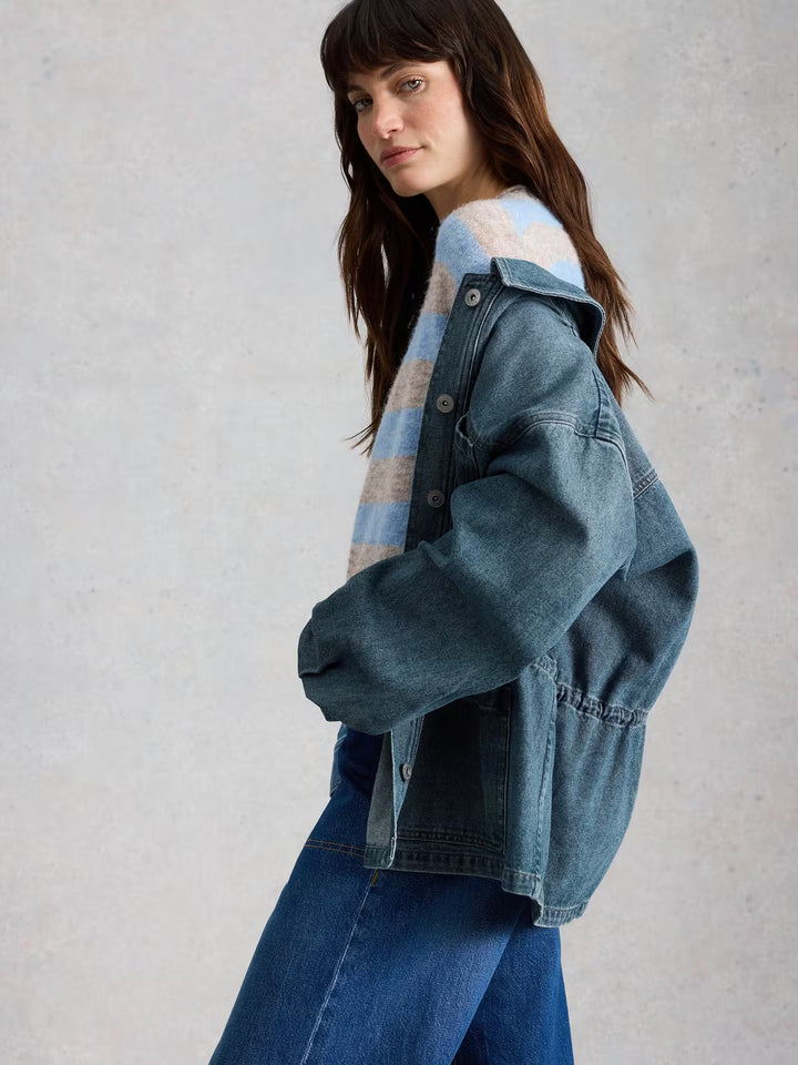 Veste en denim utilitaire Luna - Blouson ajustable en coton biologique