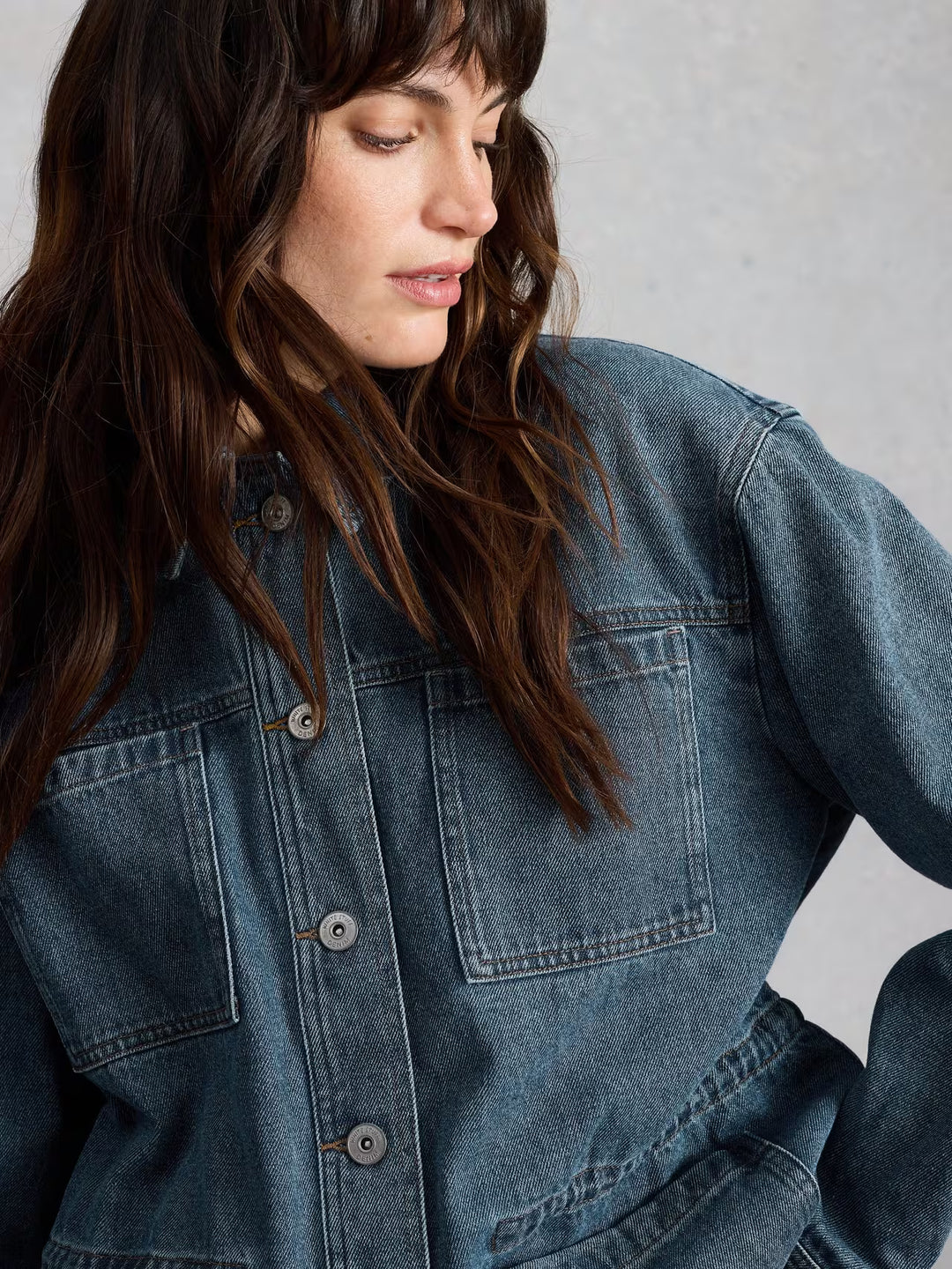 Veste en denim utilitaire Luna - Blouson ajustable en coton biologique