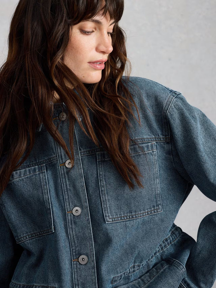Veste en denim utilitaire Luna - Blouson ajustable en coton biologique