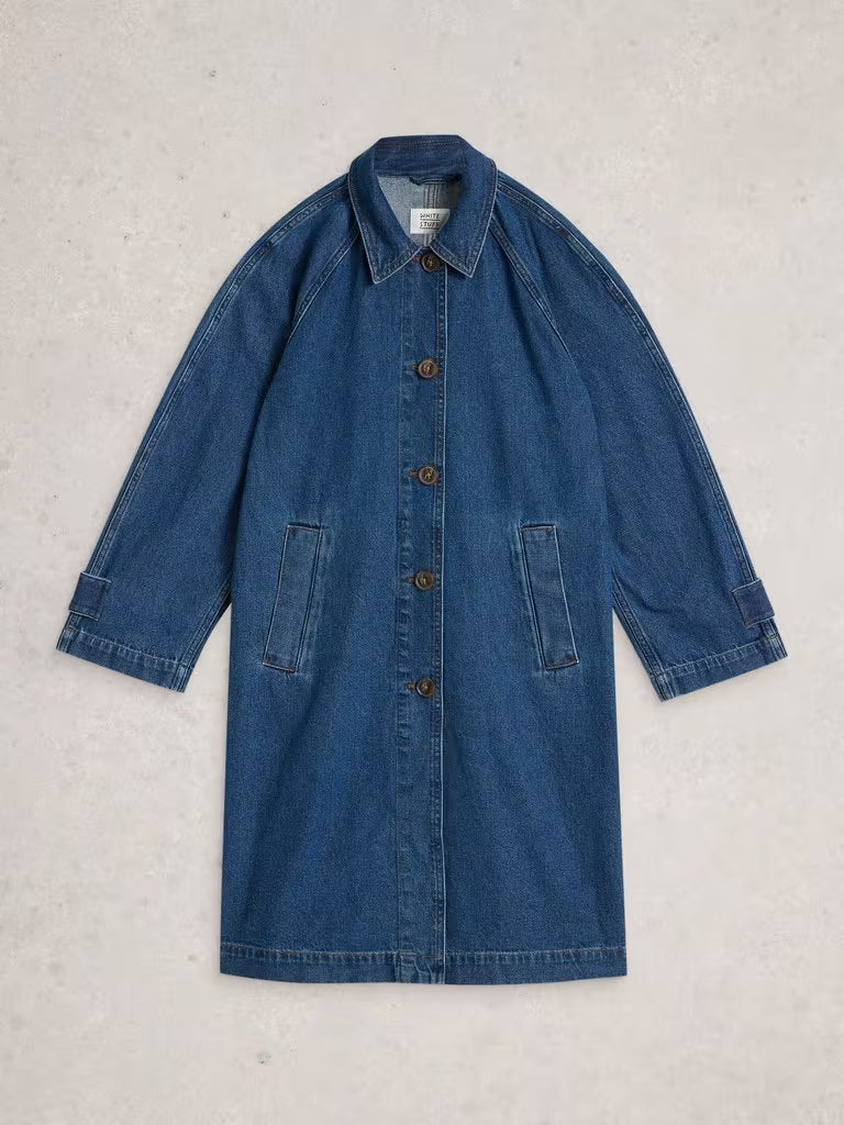 Veste en denim longue en coton biologique