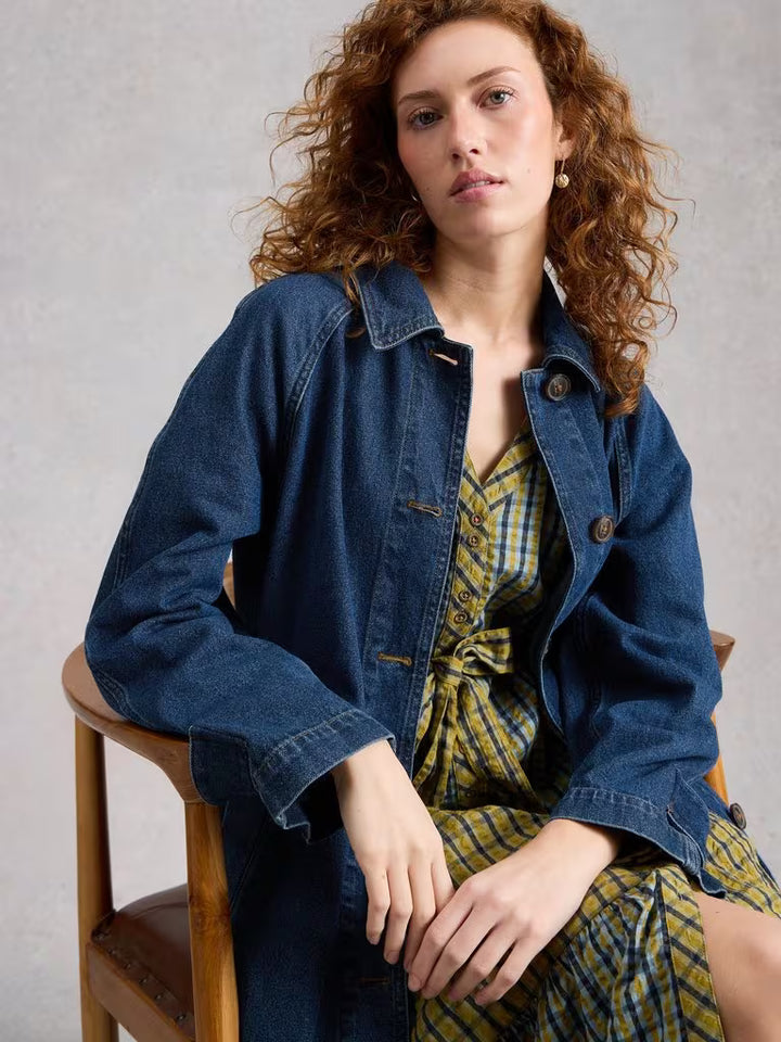 Veste en denim longue en coton biologique