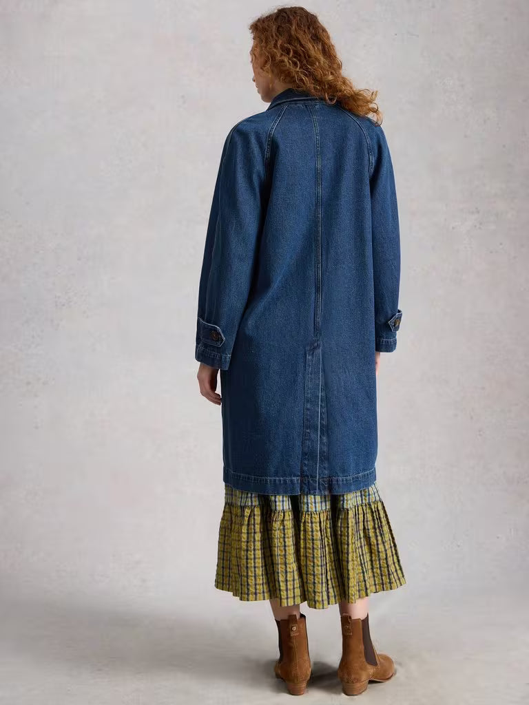 Veste en denim longue en coton biologique