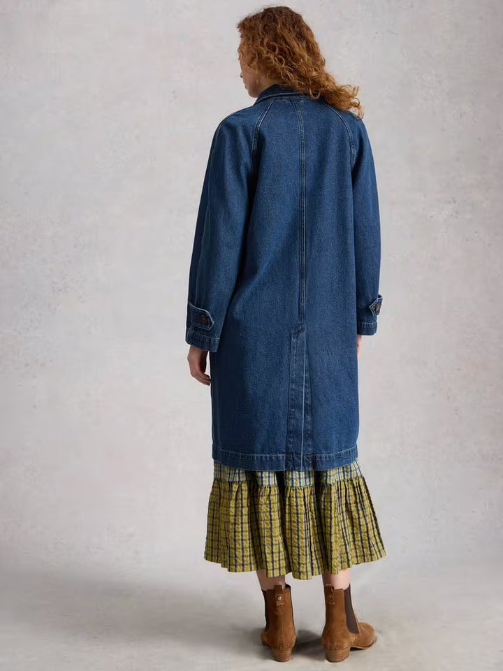 Veste en denim longue en coton biologique
