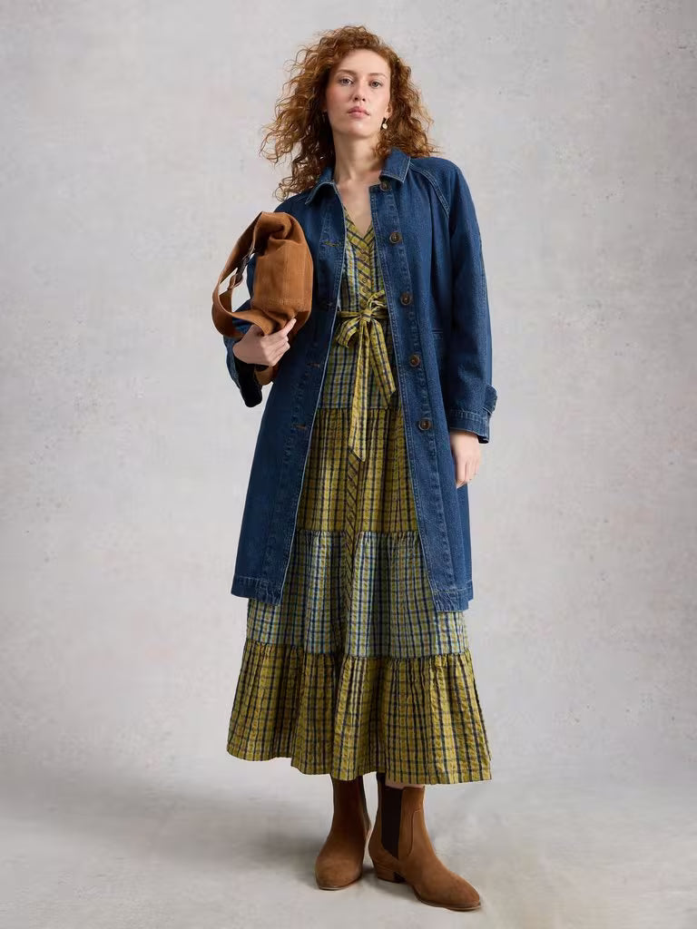 Veste en denim longue en coton biologique