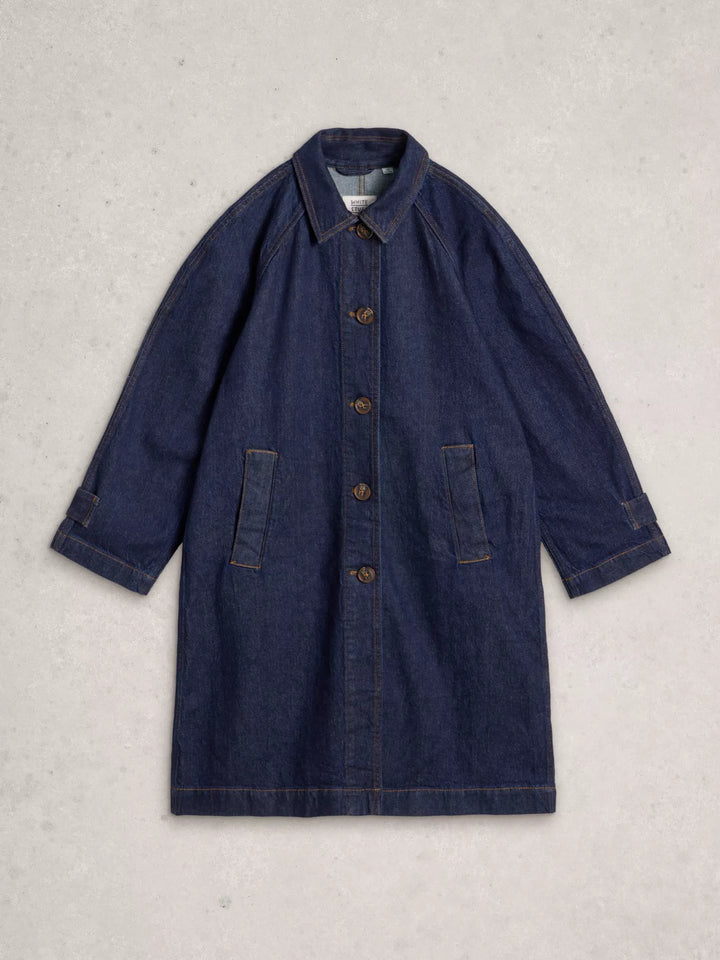 Trench long en coton biologique - Chic urbain écoresponsable**