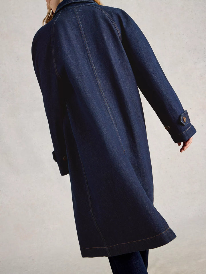 Trench long en coton biologique - Chic urbain écoresponsable**