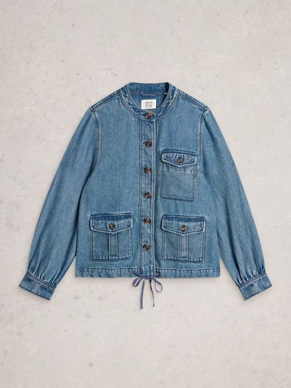 Veste en denim lyocell à détails ajustables