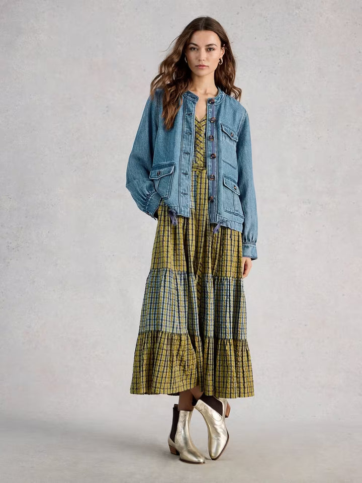 Veste en denim lyocell à détails ajustables