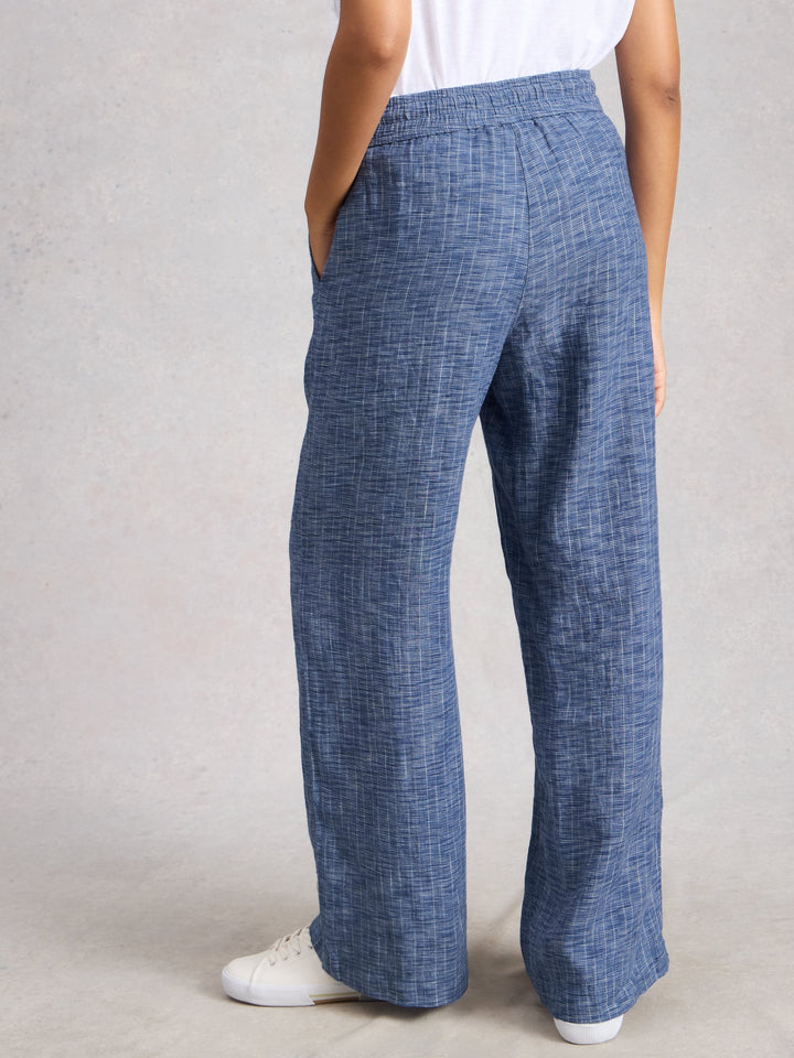 Pantalon large en lin pur Ally - Respirant à taille ajustable