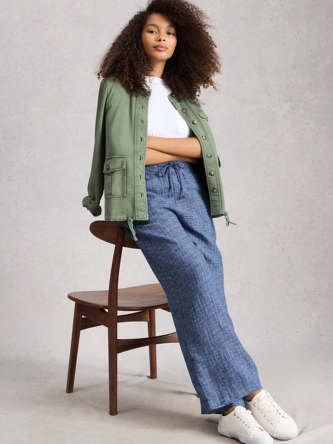 Pantalon large en lin pur Ally - Respirant à taille ajustable