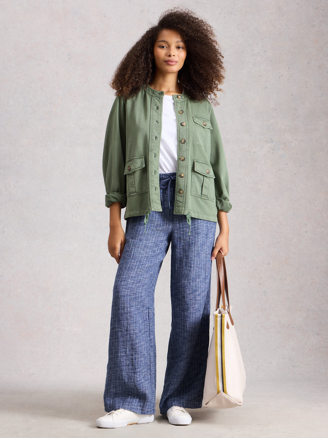 Pantalon large en lin pur Ally - Respirant à taille ajustable