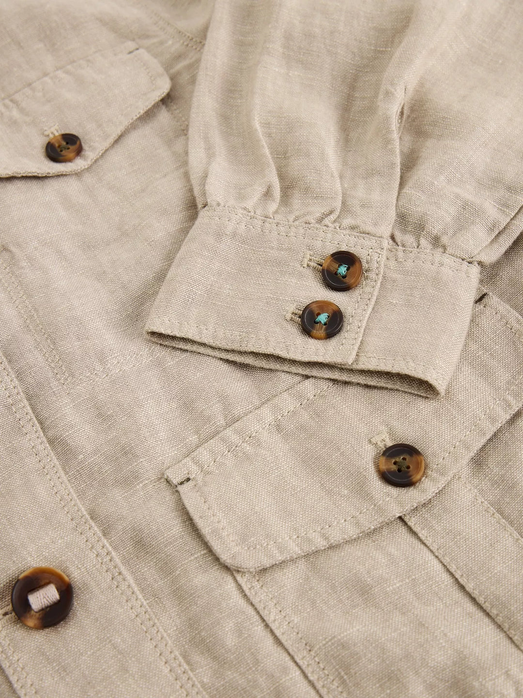 Veste en lin - Décontractée avec poches et col rond