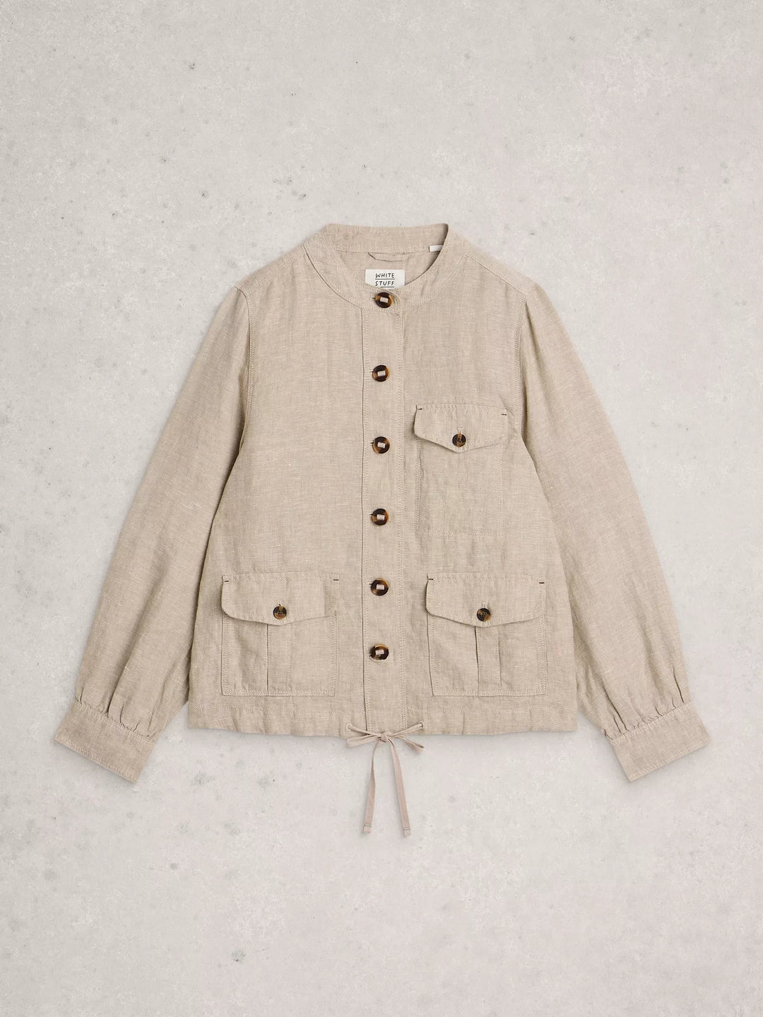 Veste en lin - Décontractée avec poches et col rond