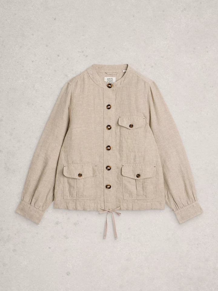 Veste en lin - Décontractée avec poches et col rond