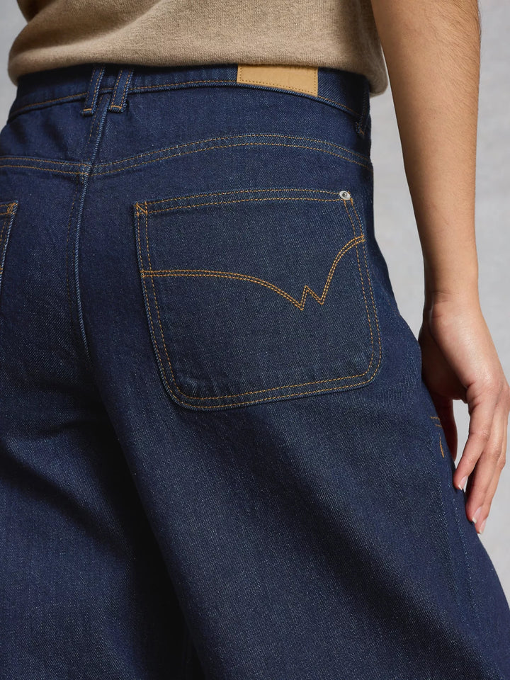 Pantalon écourté à jambe large en coton biologique Tia - Confort et style rétro