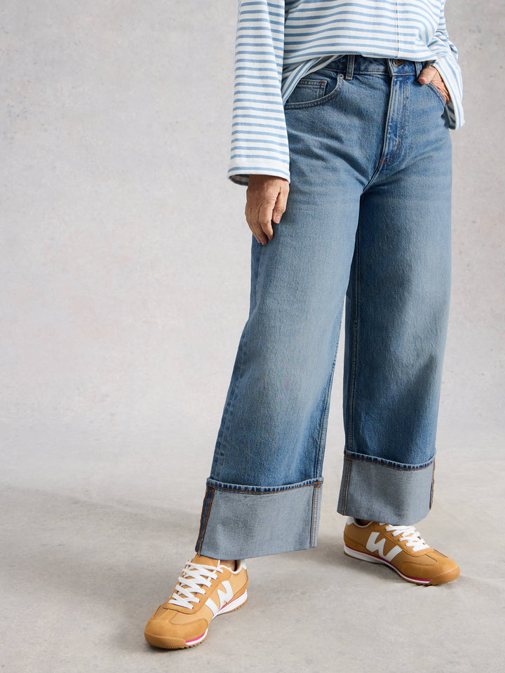 Jean large en coton biologique Bailey - À revers et coupe authentique