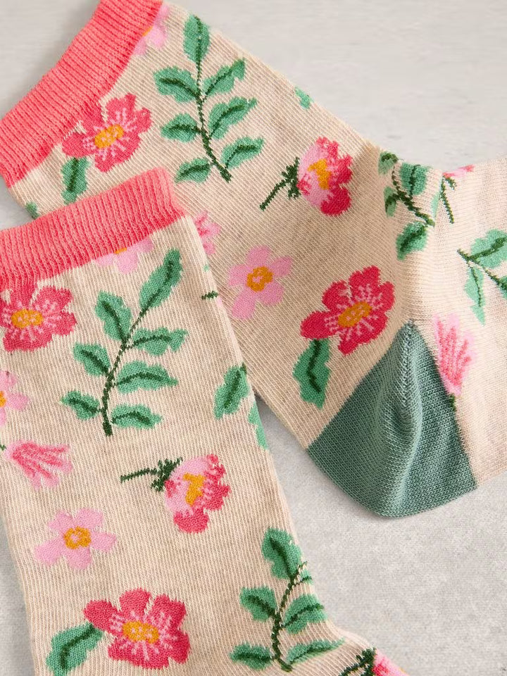 Chaussettes à motif fleuri