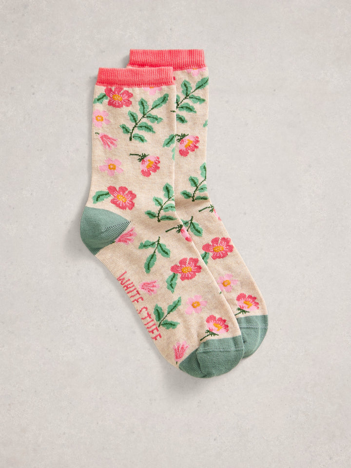 Chaussettes à motif fleuri