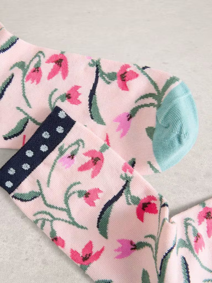 Chaussettes à motif fleuri