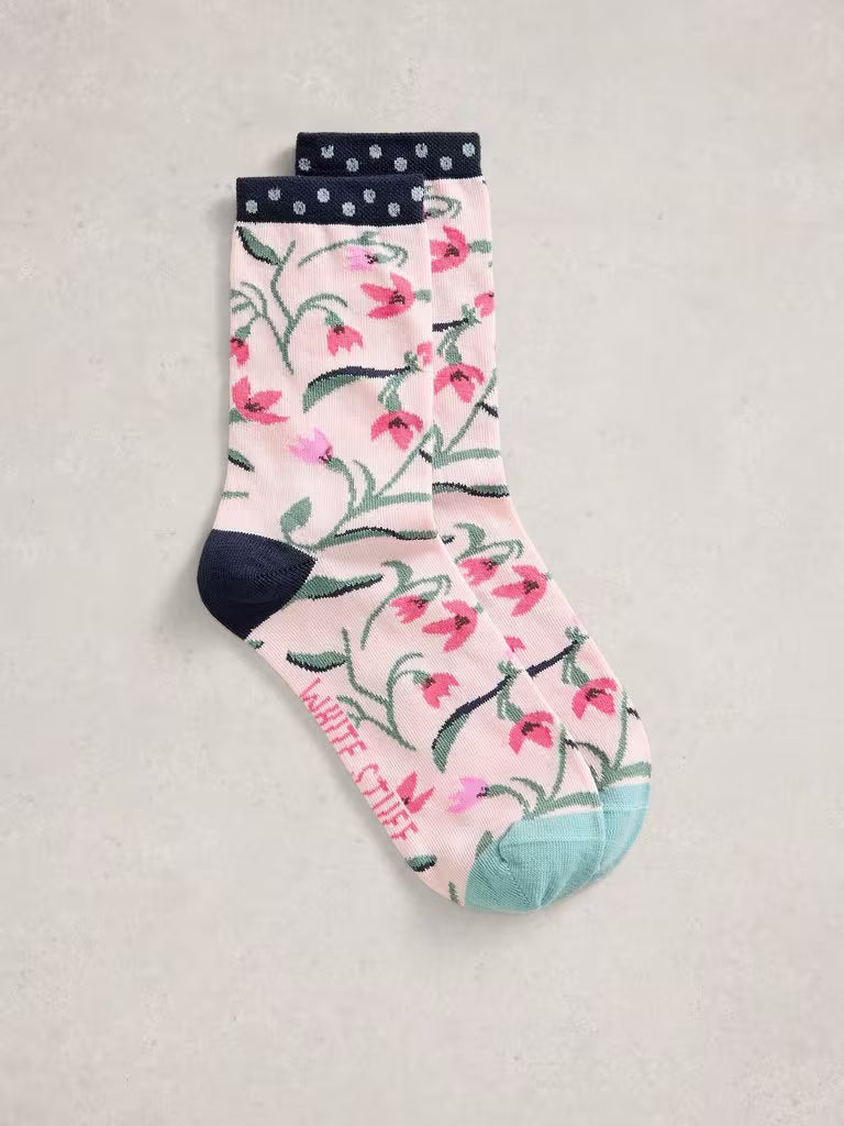 Chaussettes à motif fleuri
