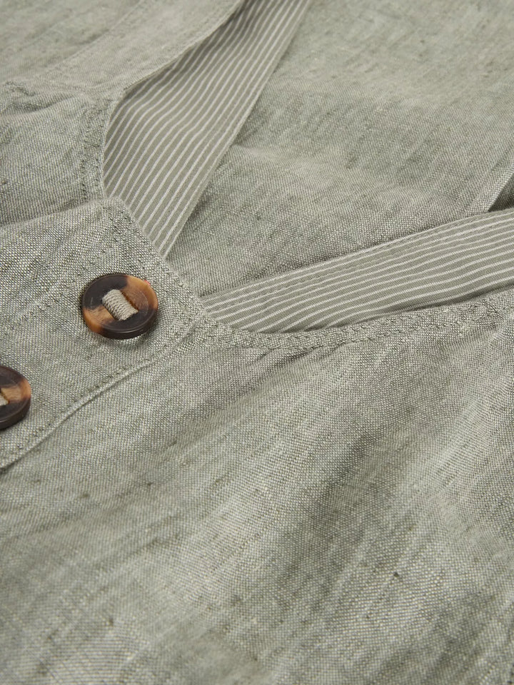 Salopette en lin Viola - Sans manches à coupe décontractée