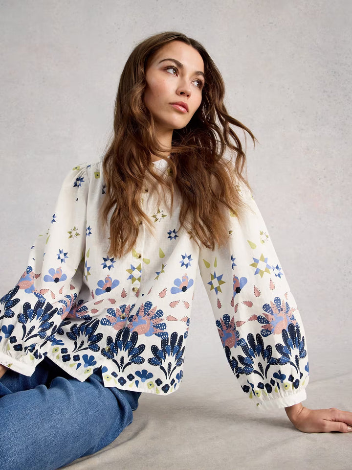 Chandail imprimé en coton biologique Lana