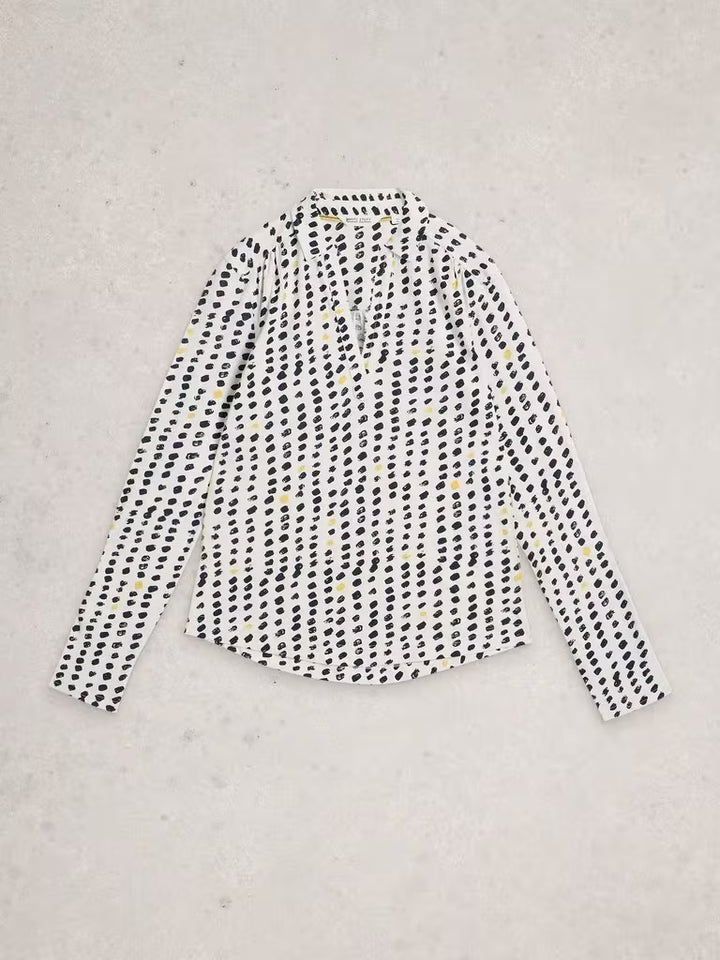 Blouse en coton à manches 3/4 Allie - 100% coton