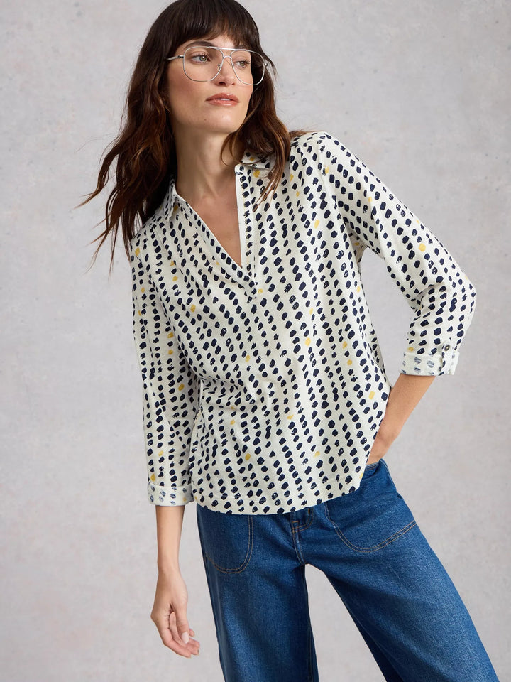 Blouse en coton à manches 3/4 Allie - 100% coton