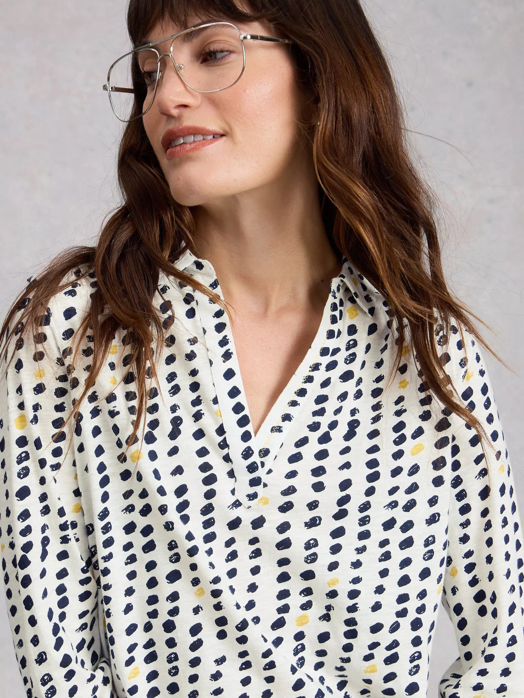 Blouse en coton à manches 3/4 Allie - 100% coton