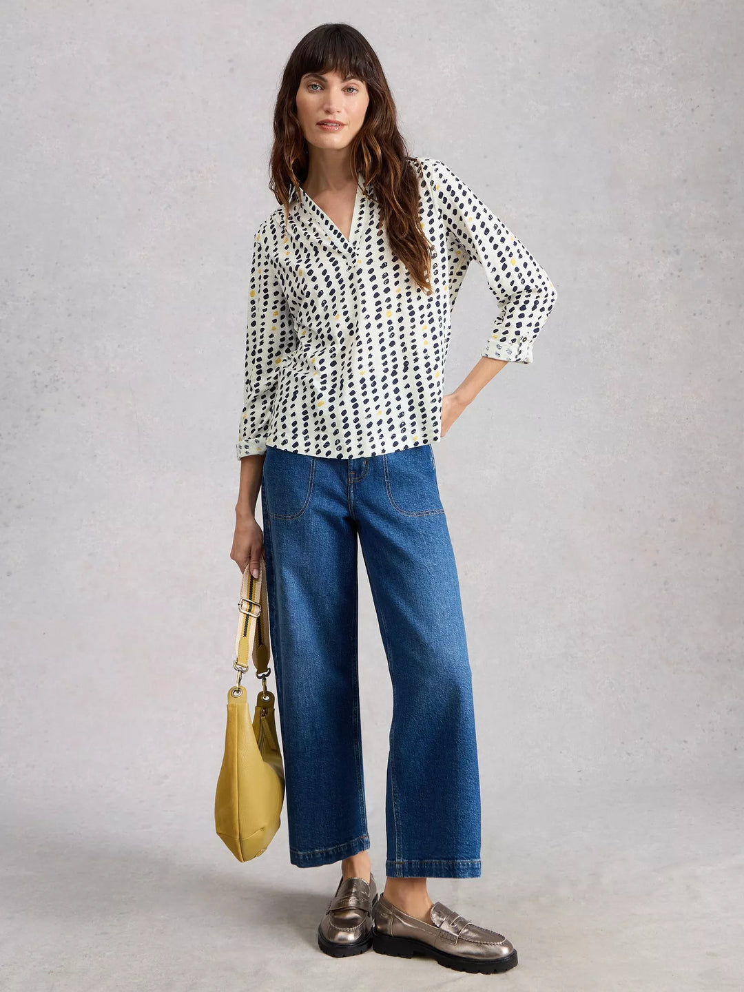 Blouse en coton à manches 3/4 Allie - 100% coton