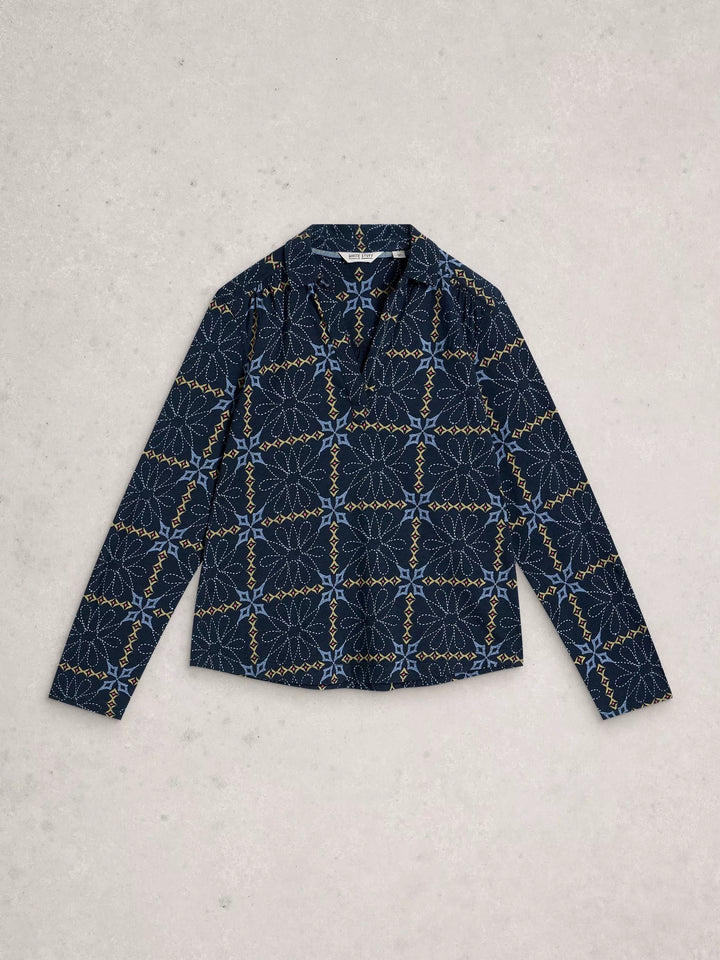 Blouse en coton à manches 3/4 Allie - 100% coton