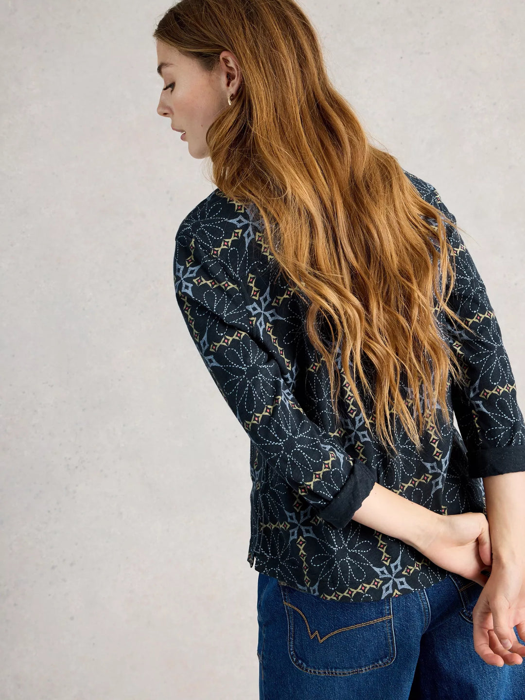 Blouse en coton à manches 3/4 Allie - 100% coton