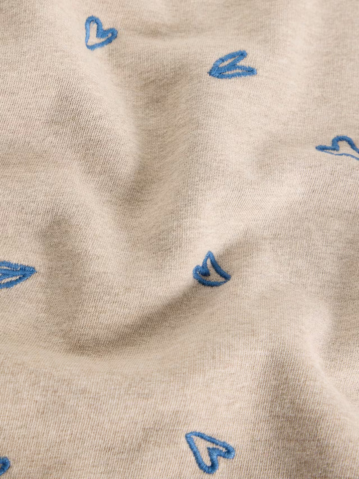 Chandail à cœurs brodés en coton biologique