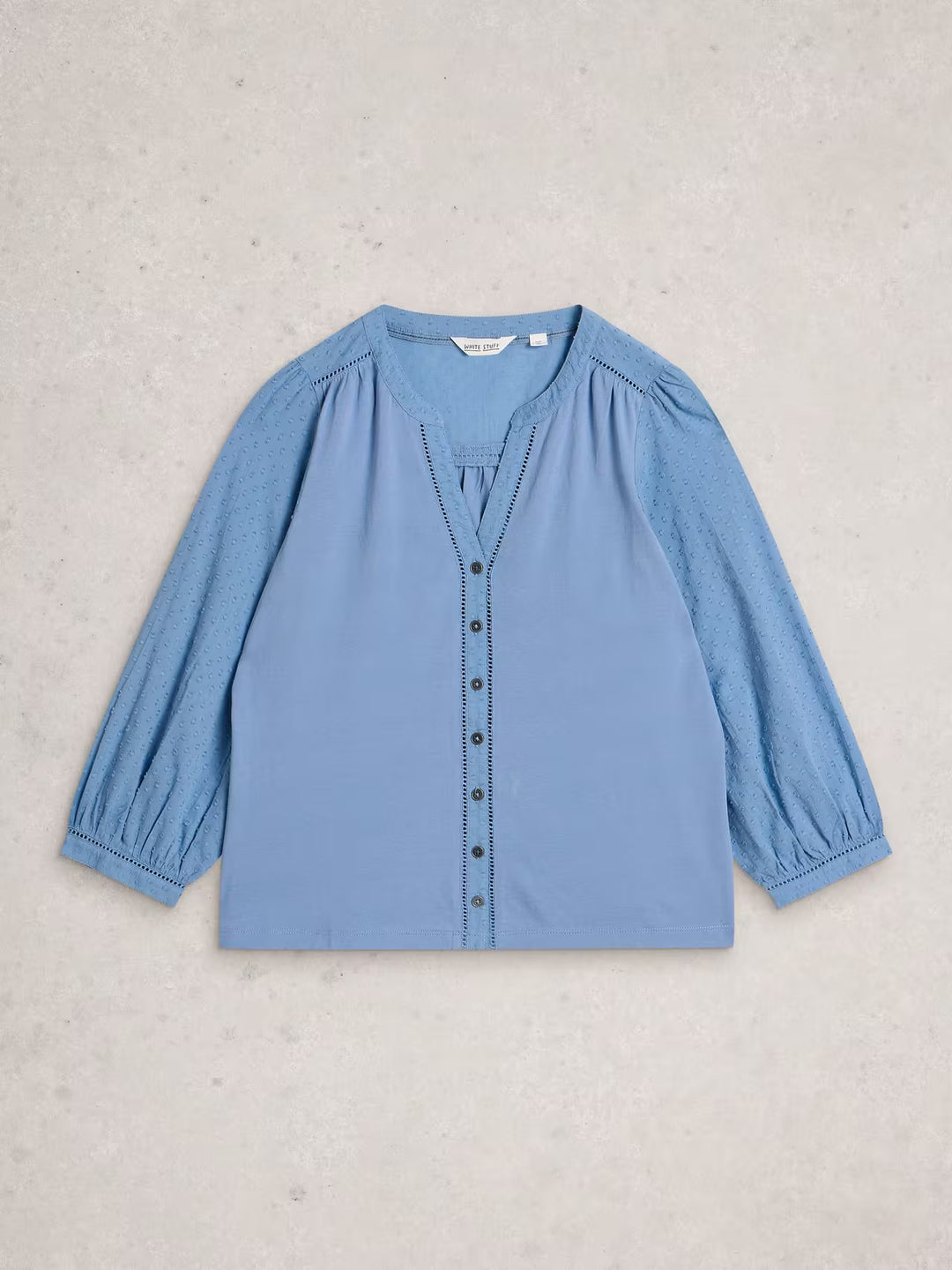 Blouse en coton aux manches texturées Daisy