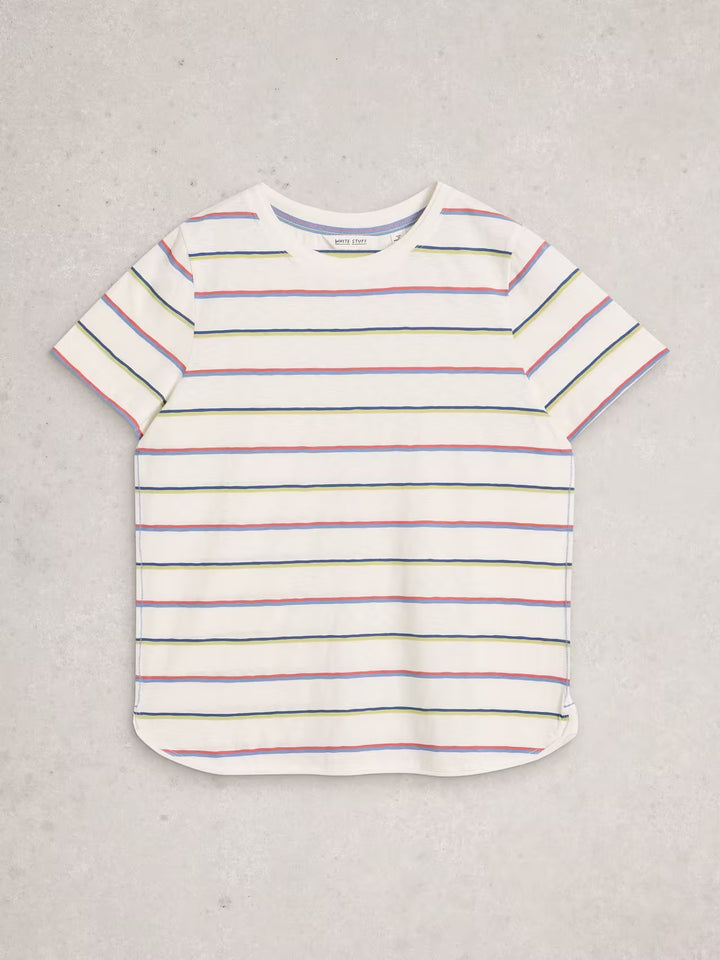 T-shirt rayé multicolore Clara - En pur coton doux