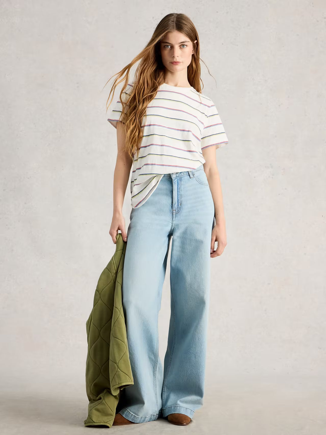 T-shirt rayé multicolore Clara - En pur coton doux