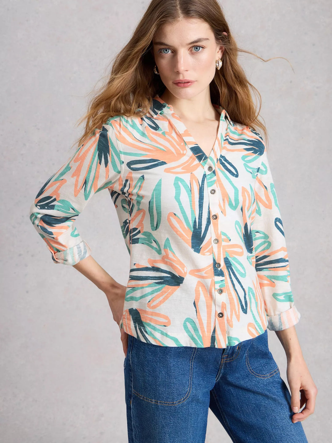 Chemise en jersey Annie - 100% coton doux avec manches 3/4