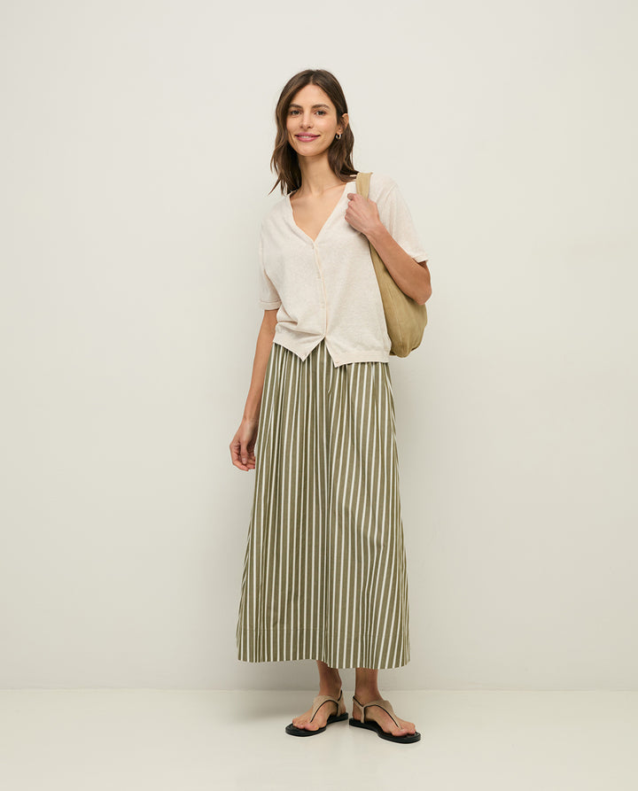 Cardigan à manches courtes en lin et coton - Un tricot léger et structuré