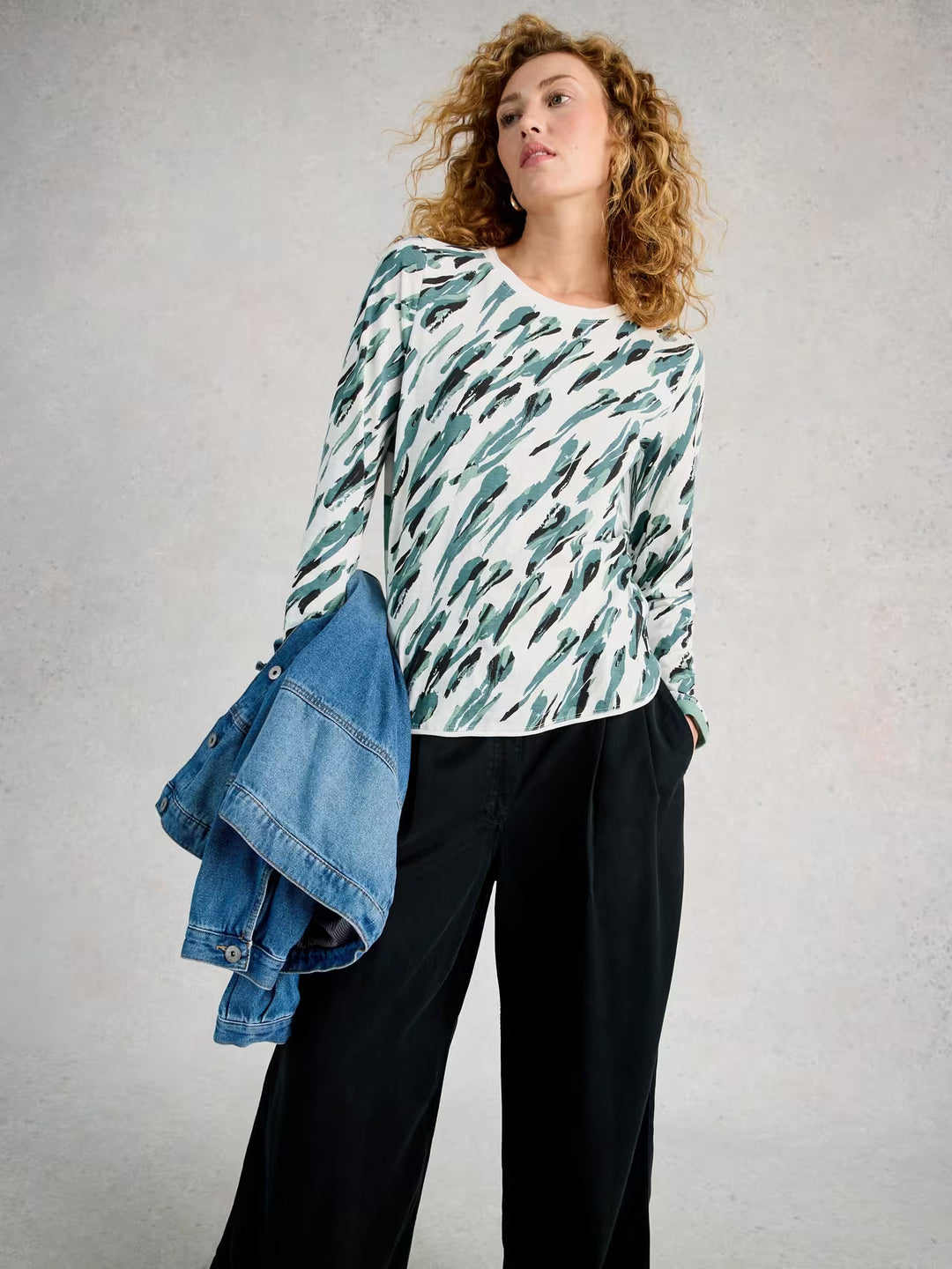 Chandail à différents imprimés à manches longues Clara